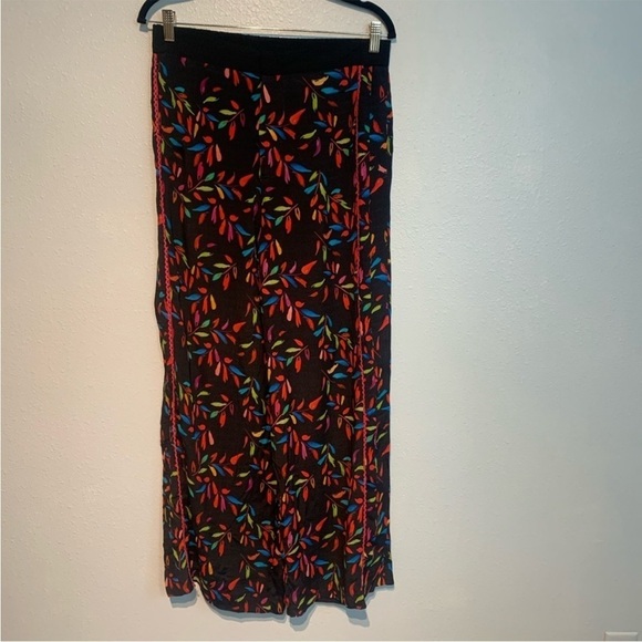 Anthropologie Blnk Delos Wide Leg Pant Black Colorful Pockets Sz XS - Picture 6 of 10